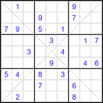 Судоку Х 9х9 #329 трудный