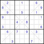 Судоку Х 9х9 #326 очень трудный