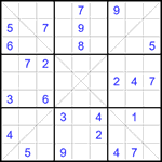 Судоку Х 9х9 #327 очень трудный