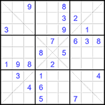 Судоку Х 9х9 #328 очень трудный