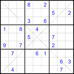 Судоку Х 9х9 #329 очень трудный