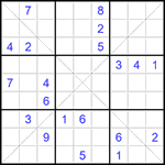 Судоку Х 9х9 #330 очень трудный