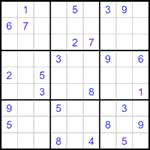 Судоку 9х9 #1477 трудный