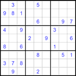 Судоку 9х9 #1478 трудный