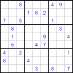 Судоку 9х9 #1483 трудный