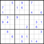 Судоку 9х9 #1491 трудный