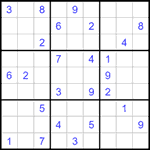 Судоку 9х9 #1493 трудный