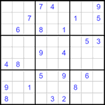 Судоку 9х9 #1505 трудный