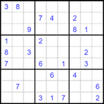 Судоку 9х9 #1512 трудный