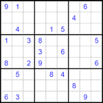 Судоку 9х9 #1475 очень трудный