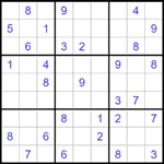 Судоку 9х9 #1478 очень трудный