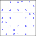 Судоку 9х9 #1482 очень трудный