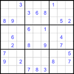 Судоку 9х9 #1486 очень трудный