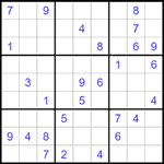 Судоку 9х9 #1490 очень трудный