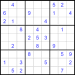 Судоку 9х9 #1492 очень трудный