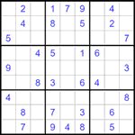 Судоку 9х9 #1501 очень трудный