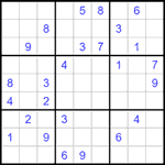 Судоку 9х9 #1504 очень трудный