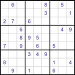 Судоку 9х9 #1506 очень трудный