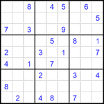 Судоку 9х9 #1522 трудный