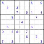 Судоку 9х9 #1525 трудный