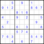 Судоку 9х9 #1603 легкий