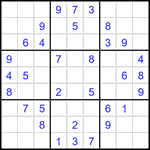 Судоку 9х9 #1586 средний