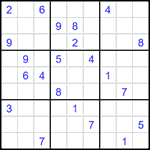 Судоку 9х9 #1540 трудный