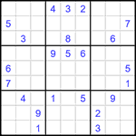 Судоку 9х9 #1564 трудный