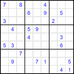 Судоку 9х9 #1577 трудный