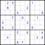 Судоку 9х9 #1579 трудный