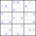 Судоку 9х9 #1581 трудный