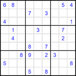 Судоку 9х9 #1582 трудный