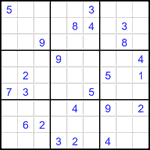 Судоку 9х9 #1587 трудный