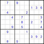 Судоку 9х9 #1592 трудный