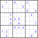 Судоку 9х9 #1596 трудный