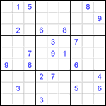 Судоку 9х9 #1603 трудный