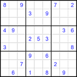 Судоку 9х9 #1606 трудный