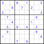 Судоку 9х9 #1610 трудный