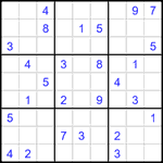 Судоку 9х9 #1542 очень трудный