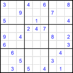 Судоку 9х9 #1544 очень трудный