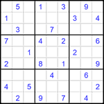 Судоку 9х9 #1551 очень трудный