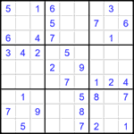 Судоку 9х9 #1575 очень трудный