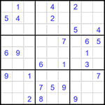 Судоку 9х9 #1580 очень трудный