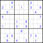 Судоку 9х9 #1582 очень трудный