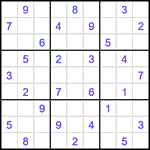 Судоку 9х9 #1586 очень трудный