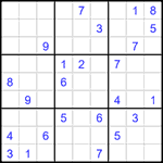 Судоку 9х9 #1587 очень трудный