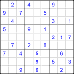 Судоку 9х9 #1596 очень трудный