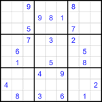 Судоку 9х9 #1616 трудный