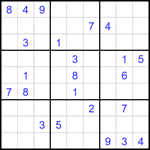 Судоку 9х9 #1618 трудный