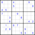 Судоку 9х9 #1620 трудный